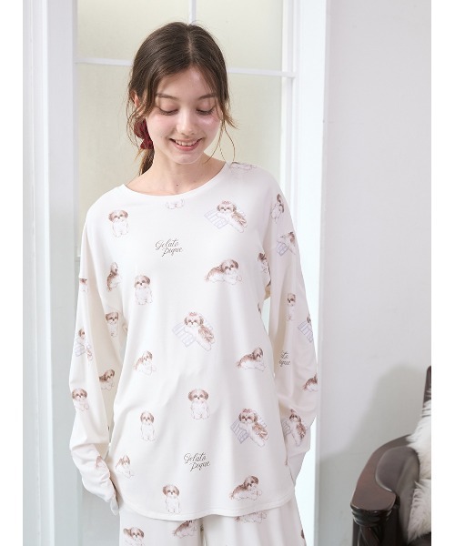 シーズー柄ロンT（ルームウェア/パジャマ）｜gelato pique