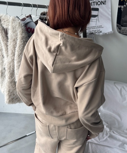 SHAGGIE（シャギー）の「【セットアップ】フルジップフーディスウェットパーカー（パーカー・レディース・ブラック/ベージュ/グレー・MEDIUM/LARGE）」の19枚目の写真