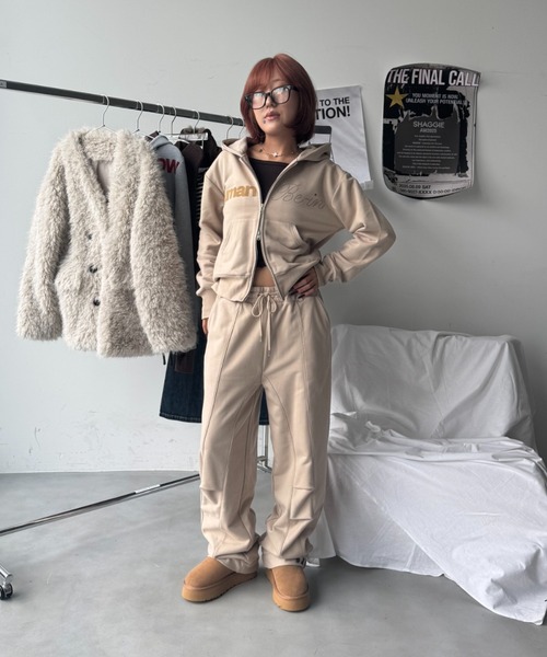 SHAGGIE（シャギー）の「【セットアップ】フルジップフーディスウェットパーカー（パーカー・レディース・ブラック/ベージュ/グレー・MEDIUM/LARGE）」の22枚目の写真