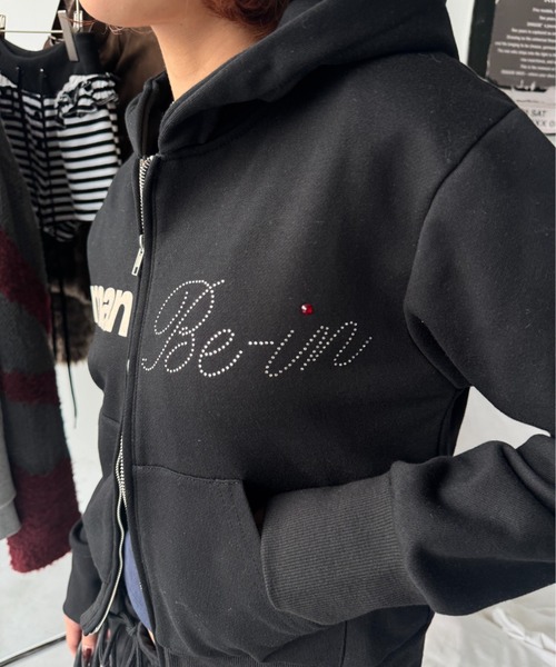 SHAGGIE（シャギー）の「【セットアップ】フルジップフーディスウェットパーカー（パーカー・レディース・ブラック/ベージュ/グレー・MEDIUM/LARGE）」の7枚目の写真