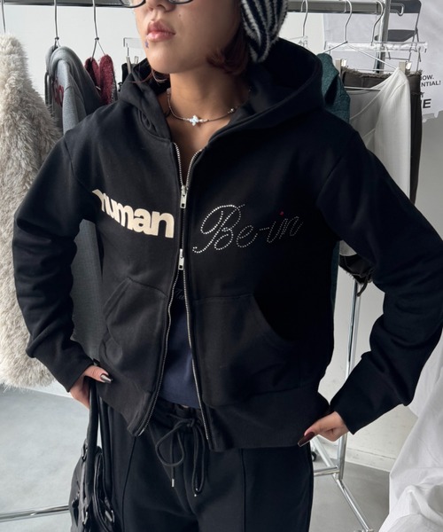 SHAGGIE（シャギー）の「【セットアップ】フルジップフーディスウェットパーカー（パーカー・レディース・ブラック/ベージュ/グレー・MEDIUM/LARGE）」の11枚目の写真