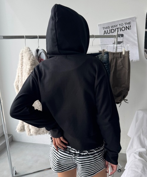 SHAGGIE（シャギー）の「【セットアップ】フルジップフーディスウェットパーカー（パーカー・レディース・ブラック/ベージュ/グレー・MEDIUM/LARGE）」の8枚目の写真