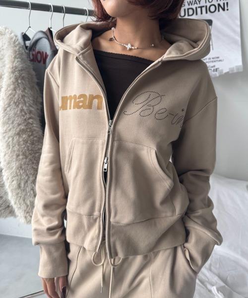 SHAGGIE（シャギー）の「【セットアップ】フルジップフーディスウェットパーカー（パーカー・レディース・ブラック/ベージュ/グレー・MEDIUM/LARGE）」の18枚目の写真