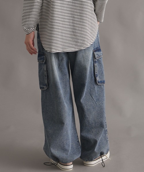 セール】デニムボリュームワイドカーゴパンツ（デニムパンツ）｜.WORKS