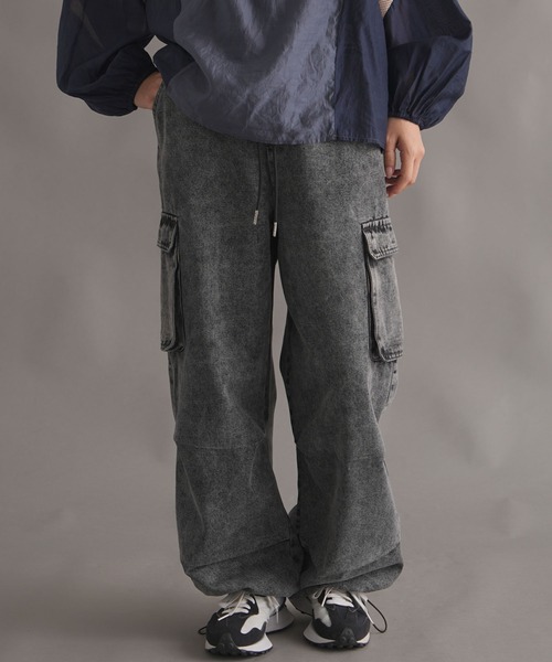 デニムボリュームワイドカーゴパンツ（デニムパンツ）｜.WORKS