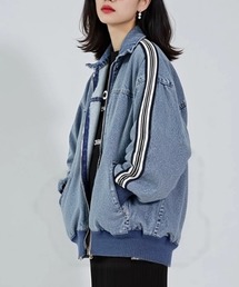 A.D.C.L. | 袖ラインアクセント！スポーティデニムトラックジャケット(デニムジャケット)