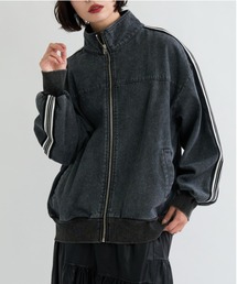トラックライン付き オーバーサイズ デニムジャケット(Gジャン)