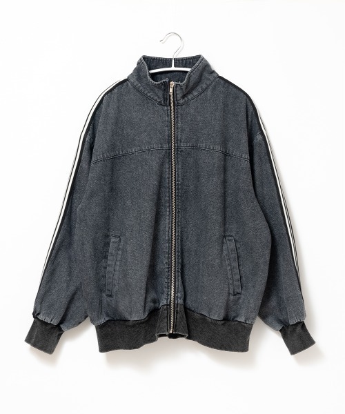 A.D.C.L.（エーディーシーエル）の「トラックライン付き オーバーサイズ デニムジャケット（Gジャン）（デニムジャケット・レディース・ブラック/ブルー・M/L）」の22枚目の写真