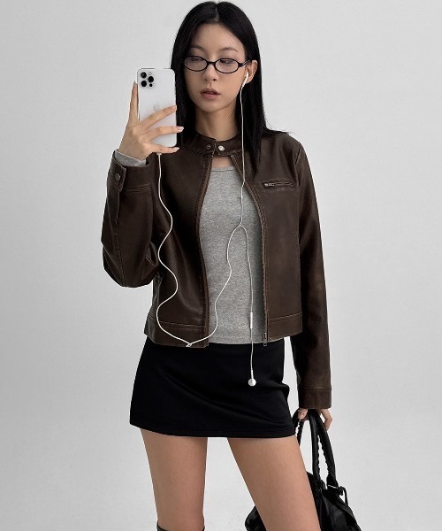 セール】[MADE] バーキシヴィンテージレザージャケット（ライダース