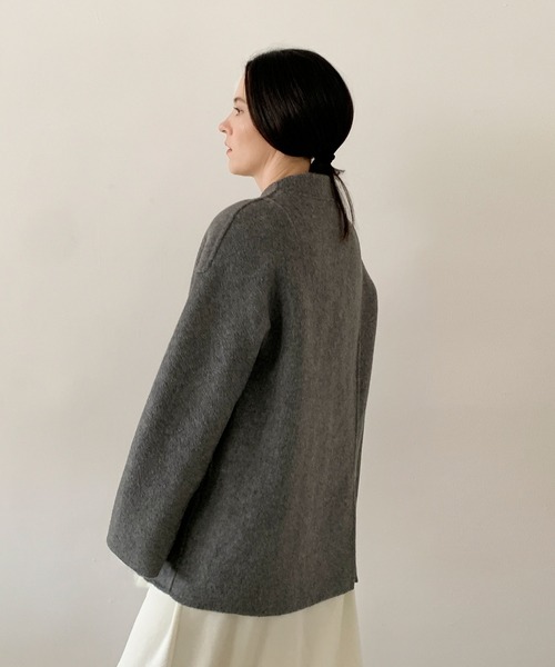 DECADE CLASSIC ノーカラーリバーウールコート（ノーカラーコート