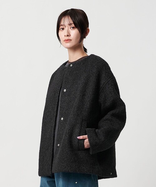 BEAUTY&YOUTH UNITED ARROWS(ビューティーアンドユースユナイテッドアローズ)の「ブークレ ノーカラーブルゾン(その他アウター・レディース・ダークグレー/オフホワイト/ライトグレー・XS/M/S)」の18枚目の写真