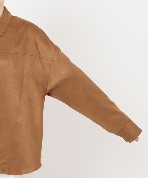 【新品・未使用】NOBLE フェイクスエードオーバーシャツ フェイクスエードオーバーシャツ（シャツ／ブラウス）｜NOBLE