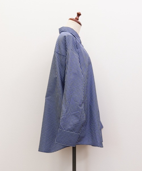 CLETTE(クレット)の「CLETTEオリジナルロゴ刺繍オーバーサイズチェックシャツ(シャツ/ブラウス・レディース・ベージュ/ブルー/アイボリー・4L/3L/LL)」の21枚目の写真
