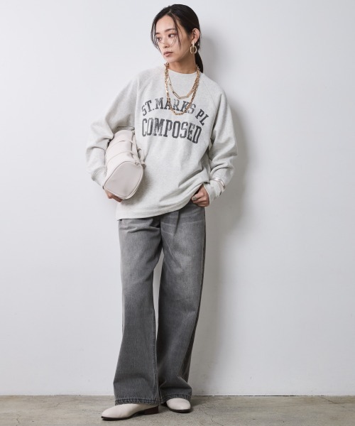 CHIC STYLE(シックスタイル)の「綿100%裏起毛ロゴプリントスウェット<大きいサイズ有>シックスタイル(スウェット・レディース・オートミール/杢グレー・3L/LL/L/M/5L/4L)」の10枚目の写真