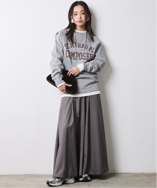 CHIC STYLE(シックスタイル)の「綿100%裏起毛ロゴプリントスウェット<大きいサイズ有>シックスタイル(スウェット・レディース・オートミール/杢グレー・3L/LL/L/M/5L/4L)」の12枚目の写真