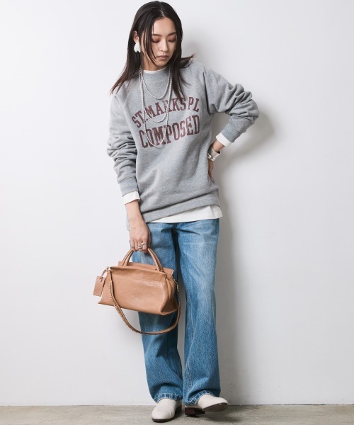 CHIC STYLE(シックスタイル)の「綿100%裏起毛ロゴプリントスウェット<大きいサイズ有>シックスタイル(スウェット・レディース・オートミール/杢グレー・3L/LL/L/M/5L/4L)」の13枚目の写真