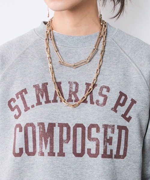 CHIC STYLE(シックスタイル)の「綿100%裏起毛ロゴプリントスウェット<大きいサイズ有>シックスタイル(スウェット・レディース・オートミール/杢グレー・3L/LL/L/M/5L/4L)」の17枚目の写真