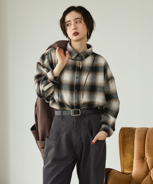 GEORGE'S（ジョージズ）の「ネルチェックシャツ（シャツ/ブラウス・レディース・ブラウン系/レッド系/ブラック系・SMALL/MEDIUM）」の13枚目の写真