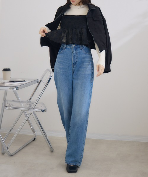 RU.TI.LE(ルチル)の「【RU.TI.LE】パワーショルダーリブニット(ニット/セーター・レディース・ブラック/ブラウン/ホワイト・MEDIUM)」の22枚目の写真