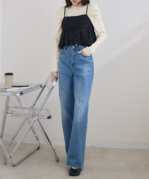 RU.TI.LE(ルチル)の「【RU.TI.LE】パワーショルダーリブニット(ニット/セーター・レディース・ブラック/ブラウン/ホワイト・MEDIUM)」の12枚目の写真