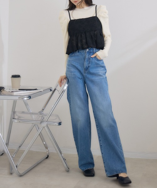 RU.TI.LE(ルチル)の「【RU.TI.LE】パワーショルダーリブニット(ニット/セーター・レディース・ブラック/ブラウン/ホワイト・MEDIUM)」の13枚目の写真