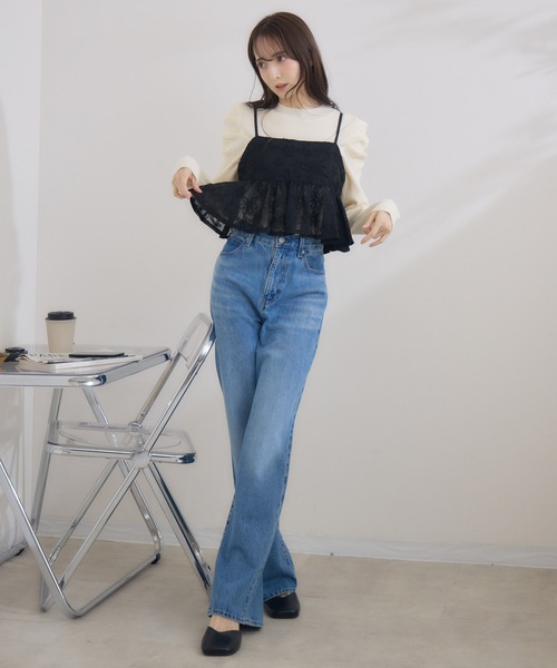 RU.TI.LE(ルチル)の「【RU.TI.LE】パワーショルダーリブニット(ニット/セーター・レディース・ブラック/ブラウン/ホワイト・MEDIUM)」の14枚目の写真