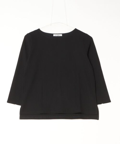 NEWYORKER（ニューヨーカー）の「リブストレッチ クルーネック7分袖カットソー（Tシャツ/カットソー・レディース・ブラック/ライトグレー・L/M）」の5枚目の写真