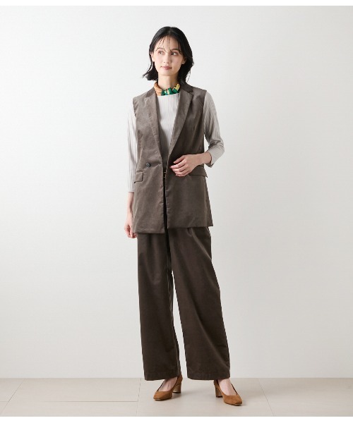 セール】リブストレッチ クルーネック7分袖カットソー（Tシャツ