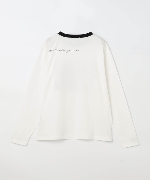 NICOLE CLUB(ニコル クラブ)の「フォトプリントロングTシャツ(Tシャツ/カットソー・レディース・ホワイト×ブラック/オフホワイト/ブラック×ホワイト・FREE)」の7枚目の写真
