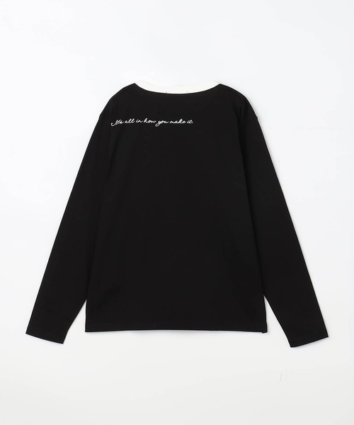NICOLE CLUB(ニコル クラブ)の「フォトプリントロングTシャツ(Tシャツ/カットソー・レディース・ホワイト×ブラック/オフホワイト/ブラック×ホワイト・FREE)」の9枚目の写真