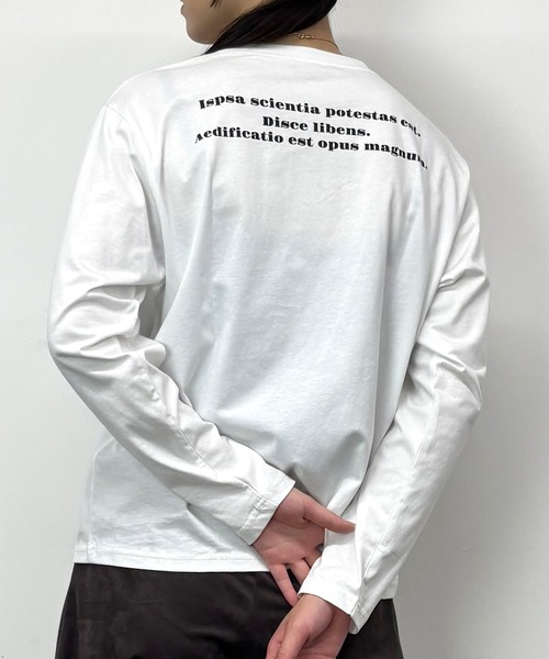 NICOLE CLUB(ニコル クラブ)の「フォトプリントロングTシャツ(Tシャツ/カットソー・レディース・ホワイト×ブラック/オフホワイト/ブラック×ホワイト・FREE)」の20枚目の写真