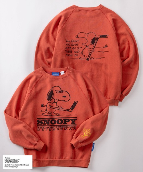 PEANUTS（ピーナッツ）の「【72】【PEANUTS/ピーナッツ】ブリーチ加工 ヴィンテージデザイン バックプリント 裏起毛スウェット（スウェット・メンズ・ブルー/ブラック系その他/ブラック/グリーン系その他/ピンク/グリーン/レッド/ブラウン・M/L/XL）」の8枚目の写真