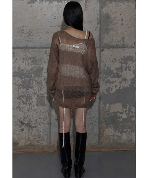 FANCY CLUB（ファンシークラブ）の「A'GEM/9 × .kom 『FANCY CLUB/ファンシークラブ』 HAILEY STRIPE KNIT/ヘアリー ストライプ ニット（ニット/セーター・レディース・ブラック/ブラウン・FREE）」の13枚目の写真