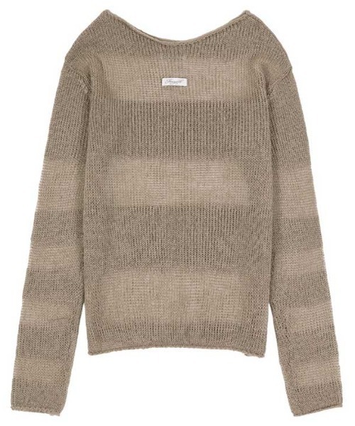 FANCY CLUB（ファンシークラブ）の「A'GEM/9 × .kom 『FANCY CLUB/ファンシークラブ』 HAILEY STRIPE KNIT/ヘアリー ストライプ ニット（ニット/セーター・レディース・ブラック/ブラウン・FREE）」の20枚目の写真