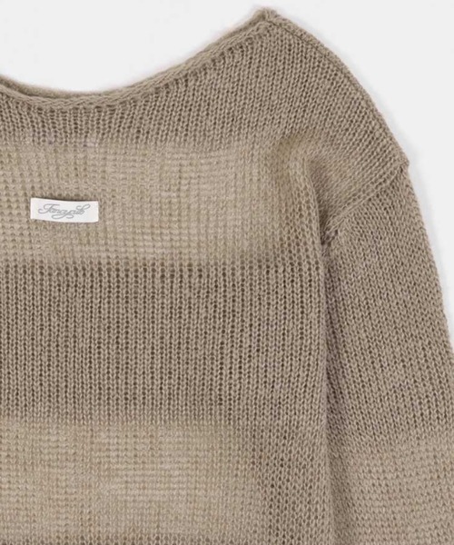FANCY CLUB（ファンシークラブ）の「A'GEM/9 × .kom 『FANCY CLUB/ファンシークラブ』 HAILEY STRIPE KNIT/ヘアリー ストライプ ニット（ニット/セーター・レディース・ブラック/ブラウン・FREE）」の3枚目の写真