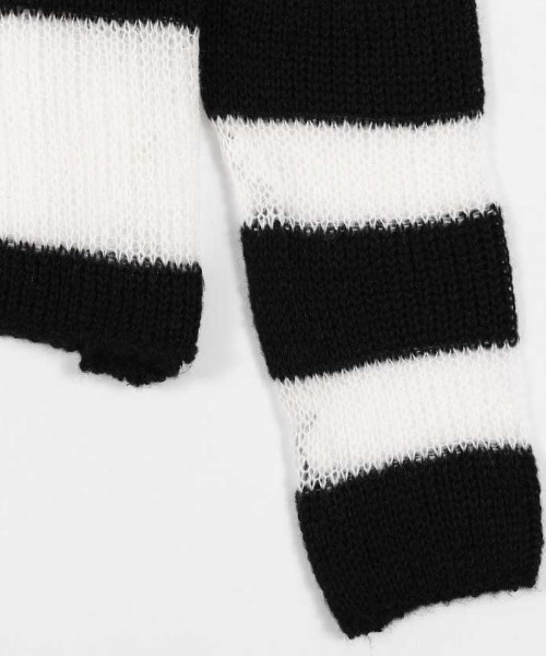 FANCY CLUB（ファンシークラブ）の「A'GEM/9 × .kom 『FANCY CLUB/ファンシークラブ』 HAILEY STRIPE KNIT/ヘアリー ストライプ ニット（ニット/セーター・レディース・ブラック/ブラウン・FREE）」の7枚目の写真