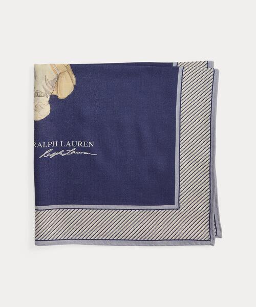 POLO RALPH LAUREN(ポロ ラルフ ローレン)の「Polo ベア ウールシルク バンダナ(バンダナ/スカーフ・レディース・ネイビー系1・ONE)」の3枚目の写真