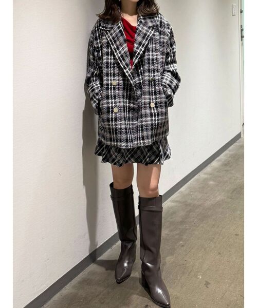 MERCURYDUO（マーキュリーデュオ）の「オリジナルロービングチェックミニスカパン（その他パンツ・レディース・ブラック/オフホワイト/パープル/レッド・SMALL/MEDIUM）」の6枚目の写真