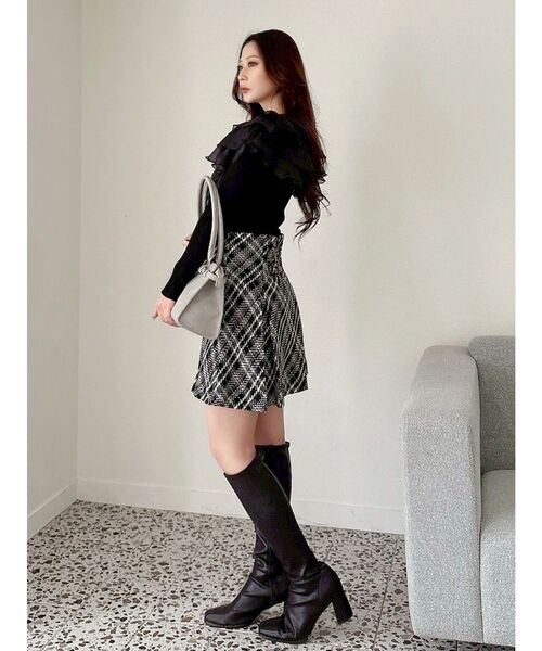 MERCURYDUO(マーキュリーデュオ)の「オリジナルロービングチェックミニスカパン(その他パンツ・レディース・ブラック/オフホワイト/パープル/レッド・SMALL/MEDIUM)」の10枚目の写真