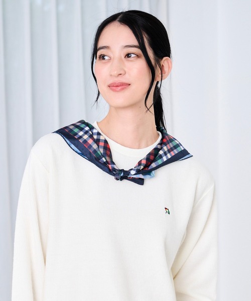 Arnold Palmer（アーノルドパーマー）の「パーマーチェック スモール ストール（ストール/ショール・レディース・ネイビー/ベージュ・F）」の2枚目の写真