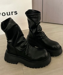 Nia | Nia(ニア)/厚底 バッグジップアップ シンプルショートブーツ(ブーツ)