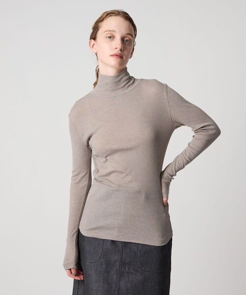 Steven Alan（スティーブンアラン）の「＜Steven Alan＞コットン シルク リブ タートルネック プルオーバー（Tシャツ/カットソー・レディース・パープル/ネイビー/ベージュ/オフホワイト/ライトブルー/ライム・FREE）」の3枚目の写真