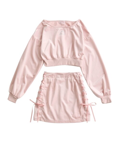 OLIVE des OLIVE(オリーブデオリーブ)の「【Belle Charme】リボンリボンベロアセットアップ(ワンピース・レディース・ブラック/オートミール/ピンク・FREE)」の13枚目の写真