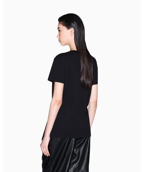ARMANI EXCHANGE(アルマーニエクスチェンジ)の「【A|X アルマーニ エクスチェンジ】デザインロゴ 半袖VネックTシャツ/REGULAR(Tシャツ/カットソー・レディース・ホワイト/ブラック/ダークグリーン・LARGE/MEDIUM/SMALL/X-LARGE/X-SMALL)」の4枚目の写真
