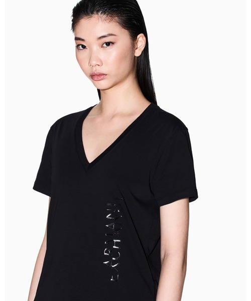 ARMANI EXCHANGE(アルマーニエクスチェンジ)の「【A|X アルマーニ エクスチェンジ】デザインロゴ 半袖VネックTシャツ/REGULAR(Tシャツ/カットソー・レディース・ホワイト/ブラック/ダークグリーン・LARGE/MEDIUM/SMALL/X-LARGE/X-SMALL)」の5枚目の写真