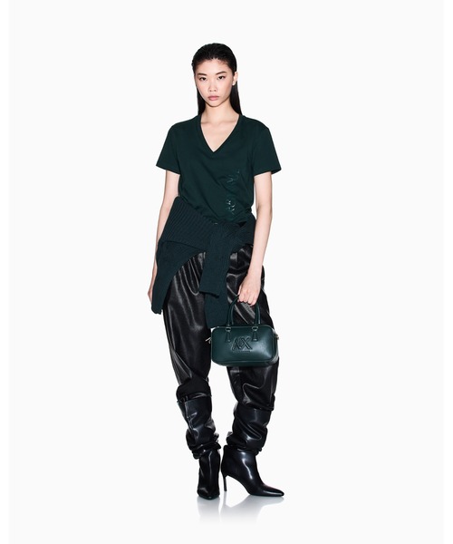 ARMANI EXCHANGE(アルマーニエクスチェンジ)の「【A|X アルマーニ エクスチェンジ】デザインロゴ 半袖VネックTシャツ/REGULAR(Tシャツ/カットソー・レディース・ホワイト/ブラック/ダークグリーン・LARGE/MEDIUM/SMALL/X-LARGE/X-SMALL)」の10枚目の写真