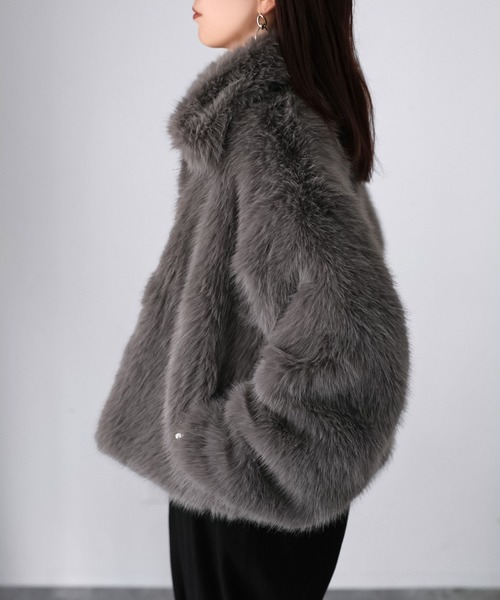 セール】ジップアップショートファーコート（その他アウター