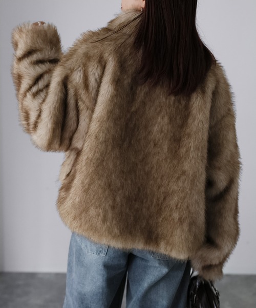 セール】ジップアップショートファーコート（その他アウター