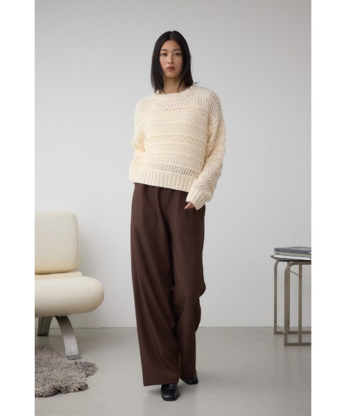 AZUL by moussy(アズールバイマウジー)の「メッシュボーダーインナーセットニット(ニット/セーター・レディース・グレー/ブルー/アイボリー・FREE)」の7枚目の写真