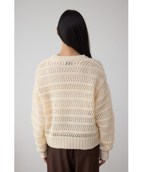 AZUL by moussy(アズールバイマウジー)の「メッシュボーダーインナーセットニット(ニット/セーター・レディース・グレー/ブルー/アイボリー・FREE)」の10枚目の写真